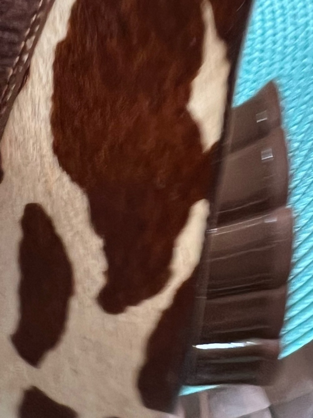 FARM Rio Monstera Heel Cow-Print Penny Loafers in Brown & Cream, NIB, Various - Picture 12 of 16